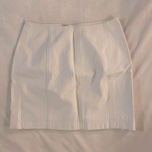 Free People White Leather Skirt